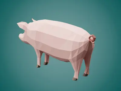 Stylized PIG Low-poly 3D model