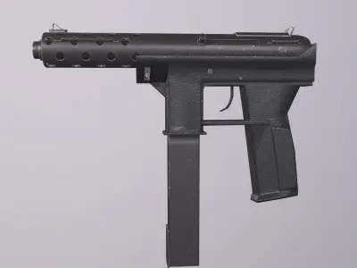 TEC-9 gun Low-poly 3D model