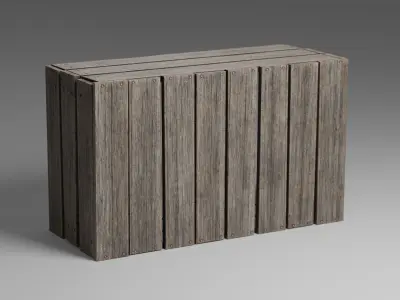Wooden Crate 3D Asset Low-poly 3D model