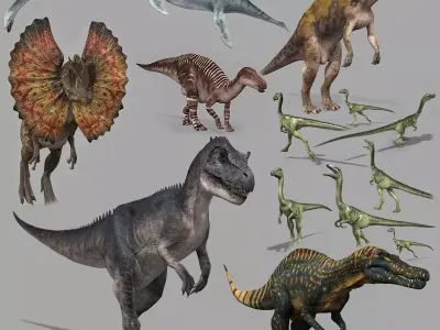 Dino Bonus Pack 8K - fully animated 3D model