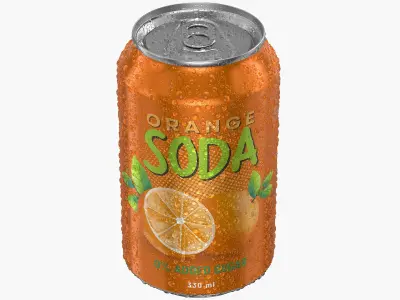 Standard Soda Can With Droplets 330ml 3D model