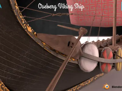 Oseberg Viking Ship Low-poly 3D model Low-poly 3D model