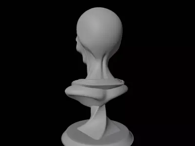 Alien God Bust Sculpture Cosmic Deity Figure 3D print model