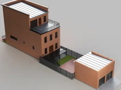 Brownstone townhouse 3D model