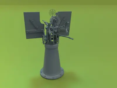 Oerlikon 20mm AA gun Low-poly 3D model
