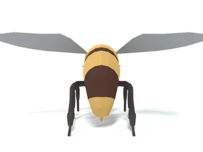 Low Poly Cartoon Honey Bee Low-poly 3D model
