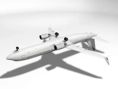 Boeing BBJ MAX 9 Airliner - Generic White Low-poly 3D model