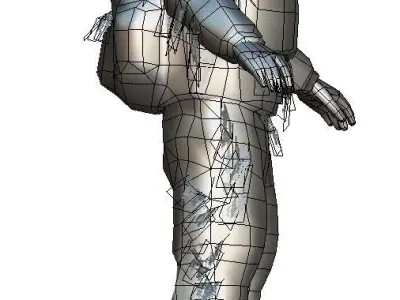 LowPoly Man Old USSR Soldier Low-poly 3D model