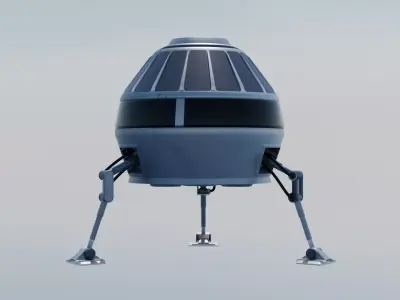 Sci-Fi Planetary Lander Space Pod 3D Model Low-poly 3D model