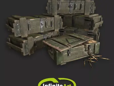 Army Weapons Transport Box Low-poly 3D model