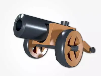 Cartoon Cannon Low Poly 3D model