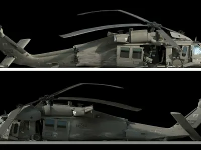 Black Hawk Wreck 3D model