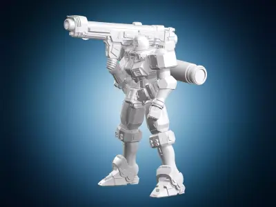 Mech Suit Action Figure with Cannon 3D print model