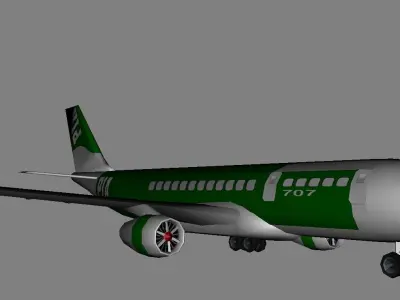 Passenger Plane PIA Airbus Low-poly 3D model