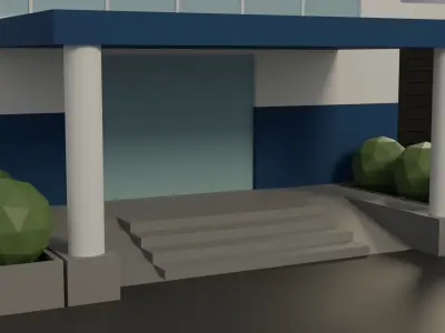 Police station Low-poly 3D model