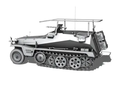 SD KFZ 250 3 - Half-track Command Version 3D model