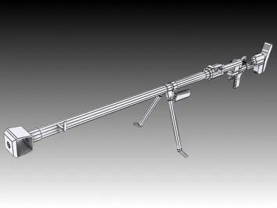 PTRD-41 machine gun Low-poly 3D model
