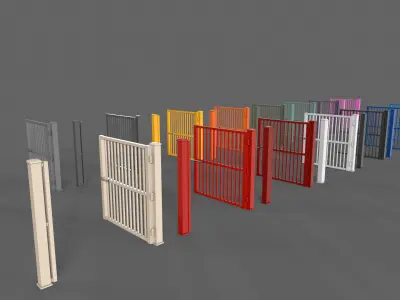 PBR Metal Gate A6 Low-poly 3D model