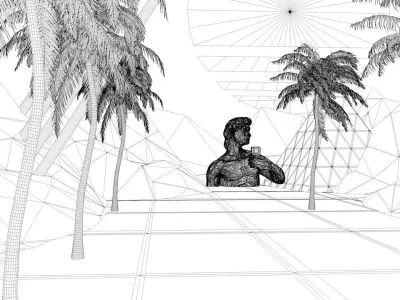 retro mountains Free low-poly 3D model