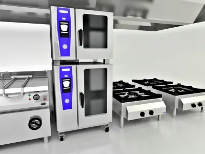 Industrial Type Main Kitchen Equipments 3D model