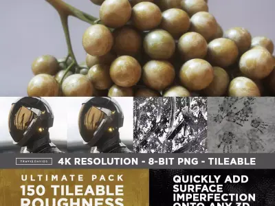 ULTIMATE PACK - 150 Tileable Roughness Maps - Part 1 And 2 Texture