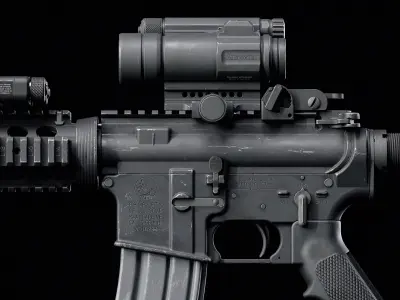 M4A1 CompM4-PEQ2A Low-poly 3D model