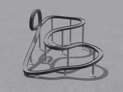 Acrobatic track Low-poly 3D model