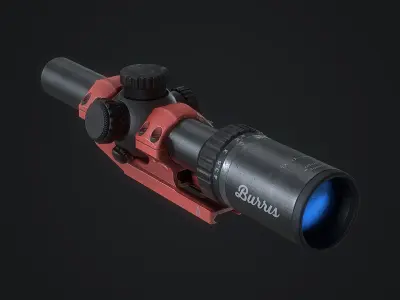 Sniper Scope Burris M-Tac 1-4X24  Low-poly 3D model