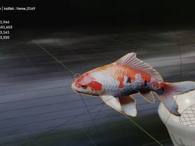 Koi Fish Tea Cup 3D model