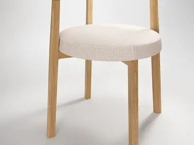 RingChair wooden chair with fabric seat Free 3D model
