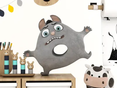 toys and furniture set Low-poly 3D model