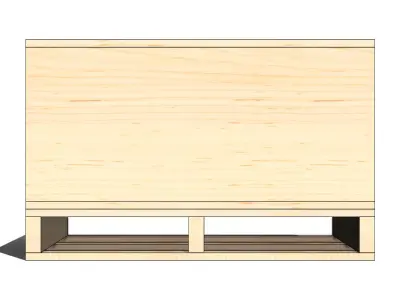 Box Wooden Pallet de Madeira com Caixa 3D model