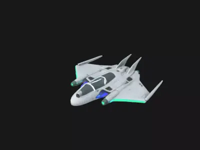 Nebula VX7 Stellar Fighter Sci Fi Aircraft 3D Model Low-poly 3D model