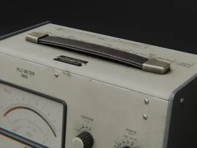 Vintage Military Radio Electric Current Tester Low-poly 3D model