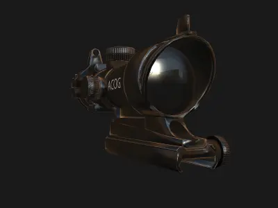  optical sight ACOG Low-poly 3D model