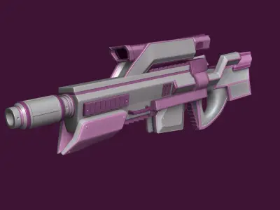 Sci-Fi Assault Rifle - Female Character Design Low-poly 3D model