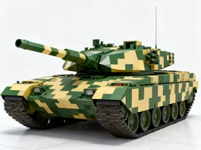 Realistic Main Battle Tank 3D Model Low-poly 3D model