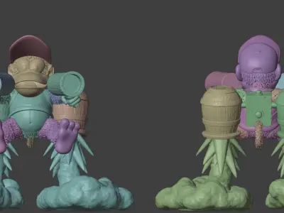 Diddy Kong Jet Pack and Peanuts guns from Donkey Kong 64 3D print model