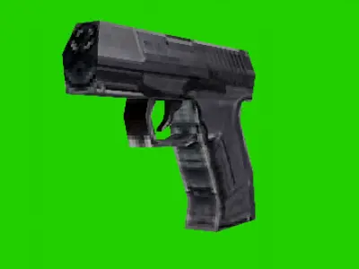 P99 Pistol Gun PSX PS1 Low-poly 3D model