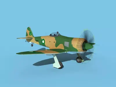 Hawker Sea Fury V18 Pakistan AF 3D model