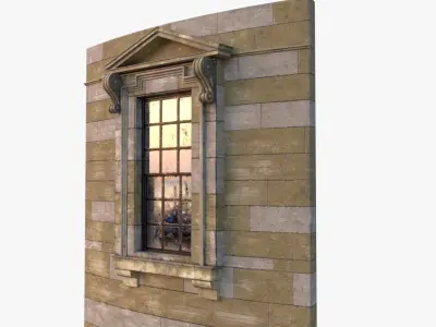 Brick Wall 0001 Modular Low-poly 3D model