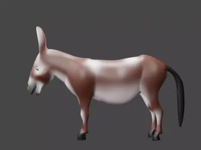 cartoon donkey  3d model  Low-poly 3D model