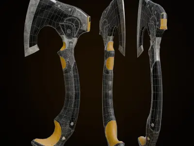 Metal Axe Low-poly 3D model