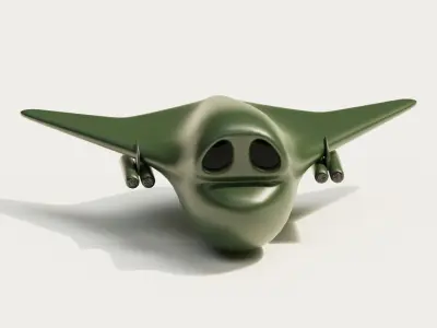 Cartoon Bomber Airplane Low-poly 3D model