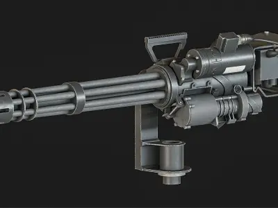 M134 machinegun Low-poly 3D model