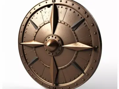 Broken Bronze Siege Shield 3D model