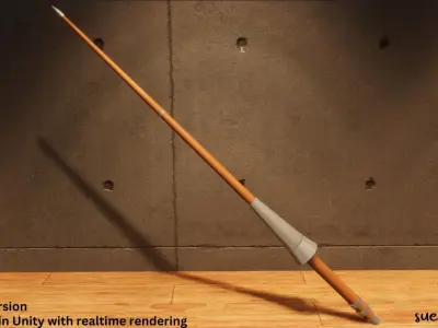 Long Weapons - Lowpoly Textured and Colorbased Low-poly 3D model