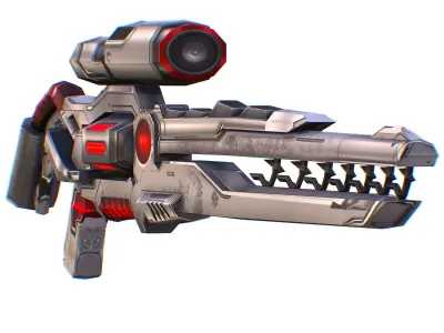 LowPoly Cartoon Sci-Fi Sniper Rifle Future Low-poly 3D model