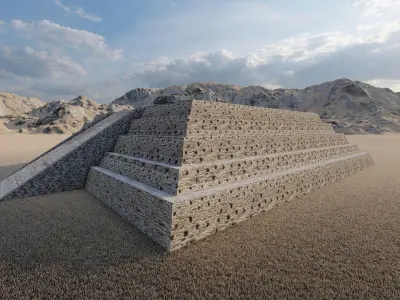 Zigurat ancient pyramid-Ziggurat Temple 3D model