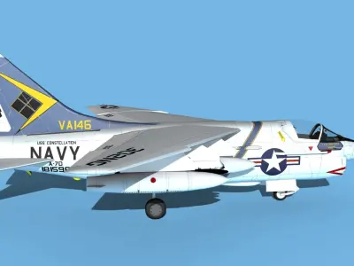 Chance Vought A-7C Corsair II V21 USN 3D model